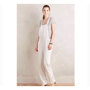 Pilcro and the Letterpress Cream Linen Overalls